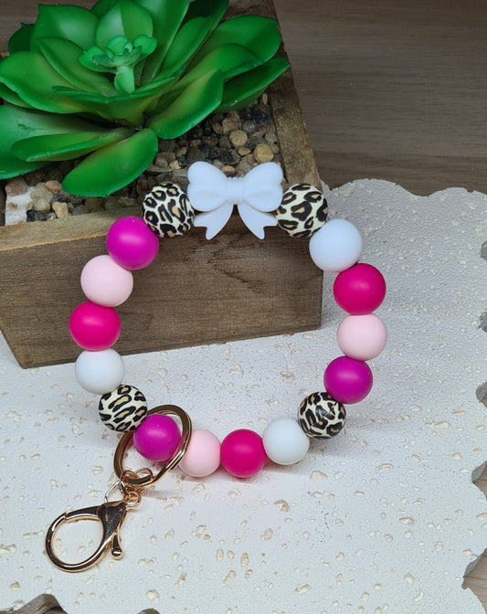 Pink Leopard with Bow