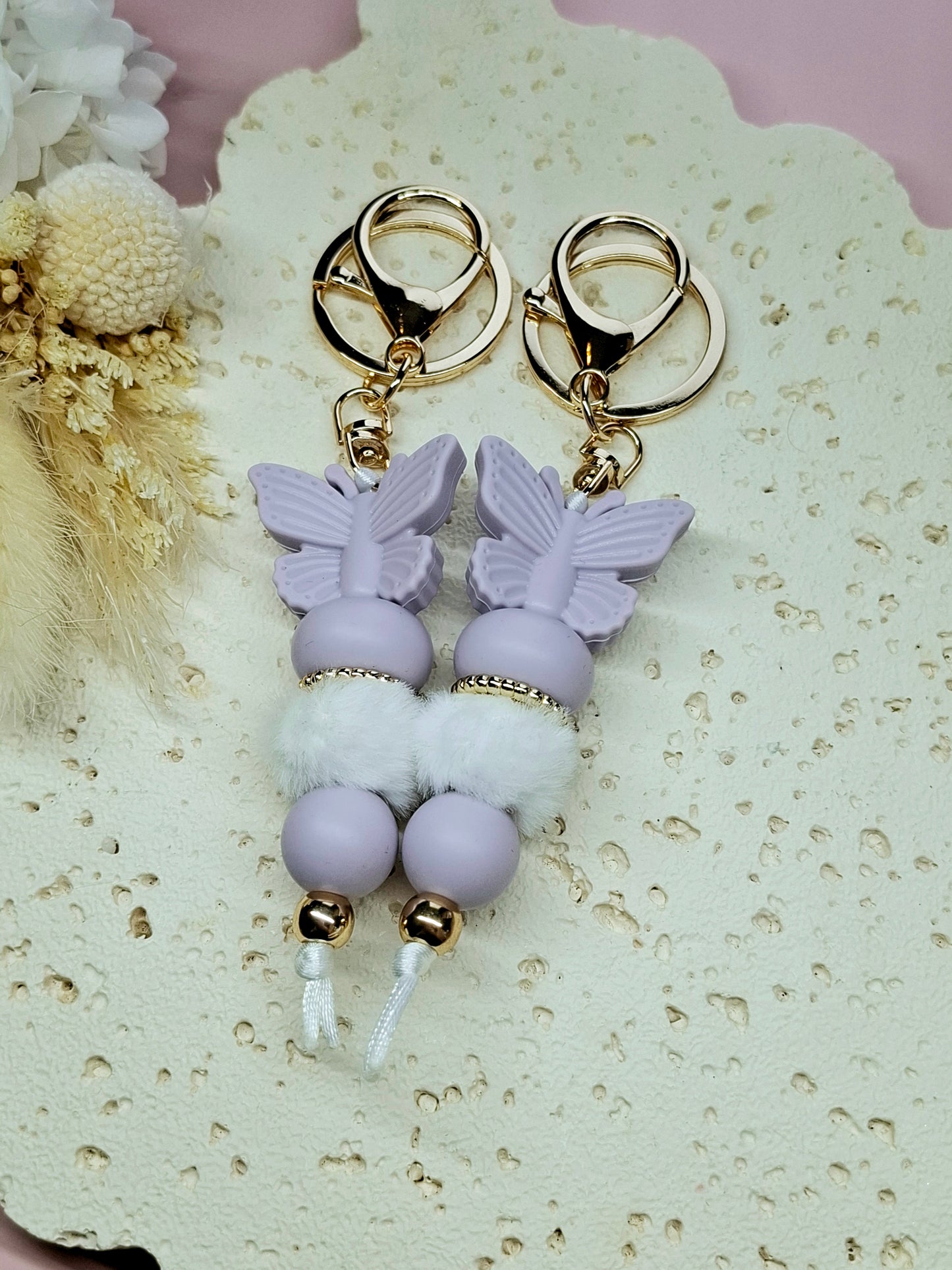 Lilac Butterfly Keychain