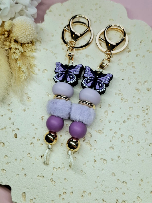 Detailed Purple Butterfly Keychain