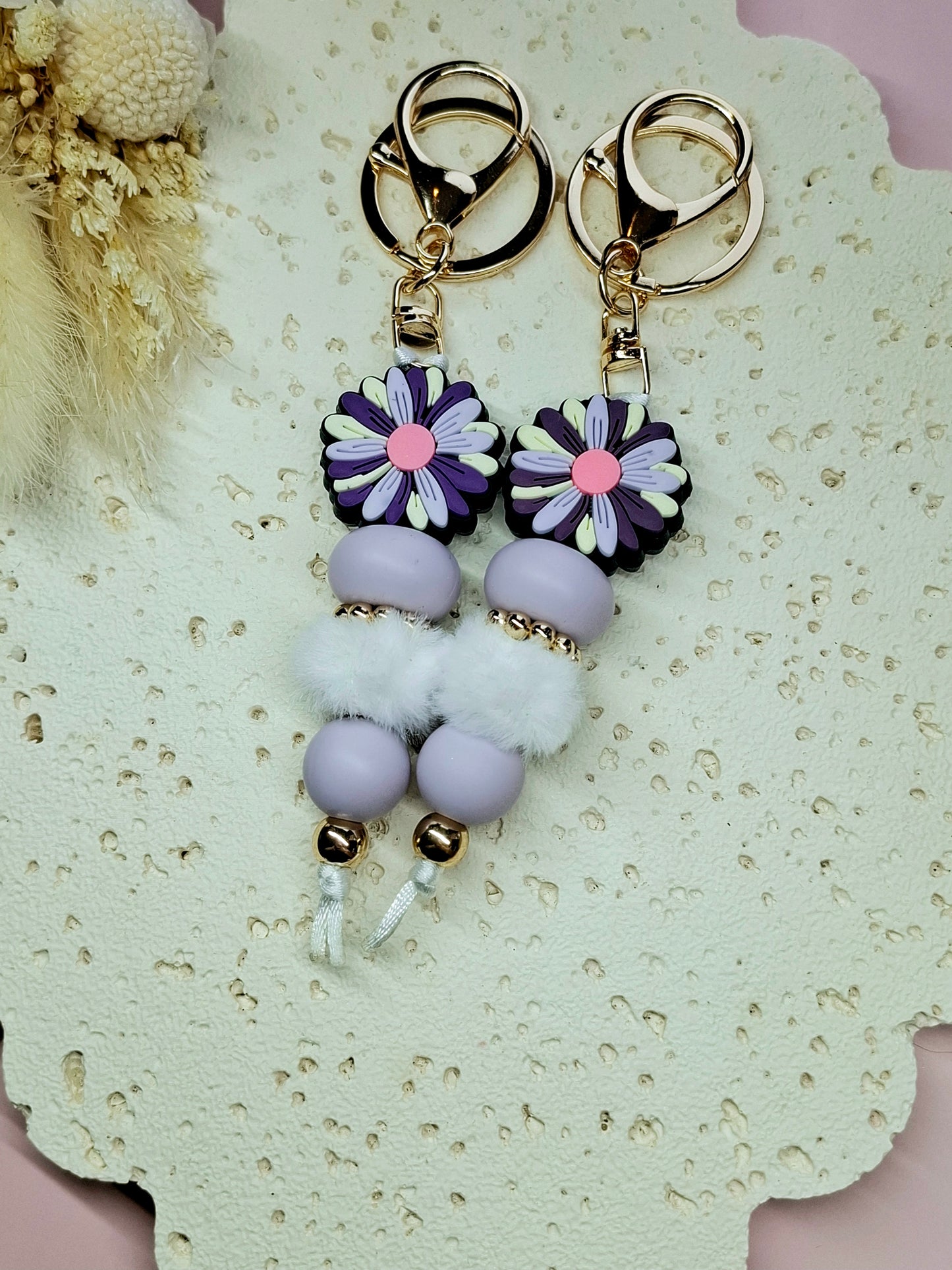 Purple Flower Keychain