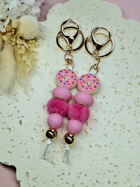 Sprinkled Donut Keychain
